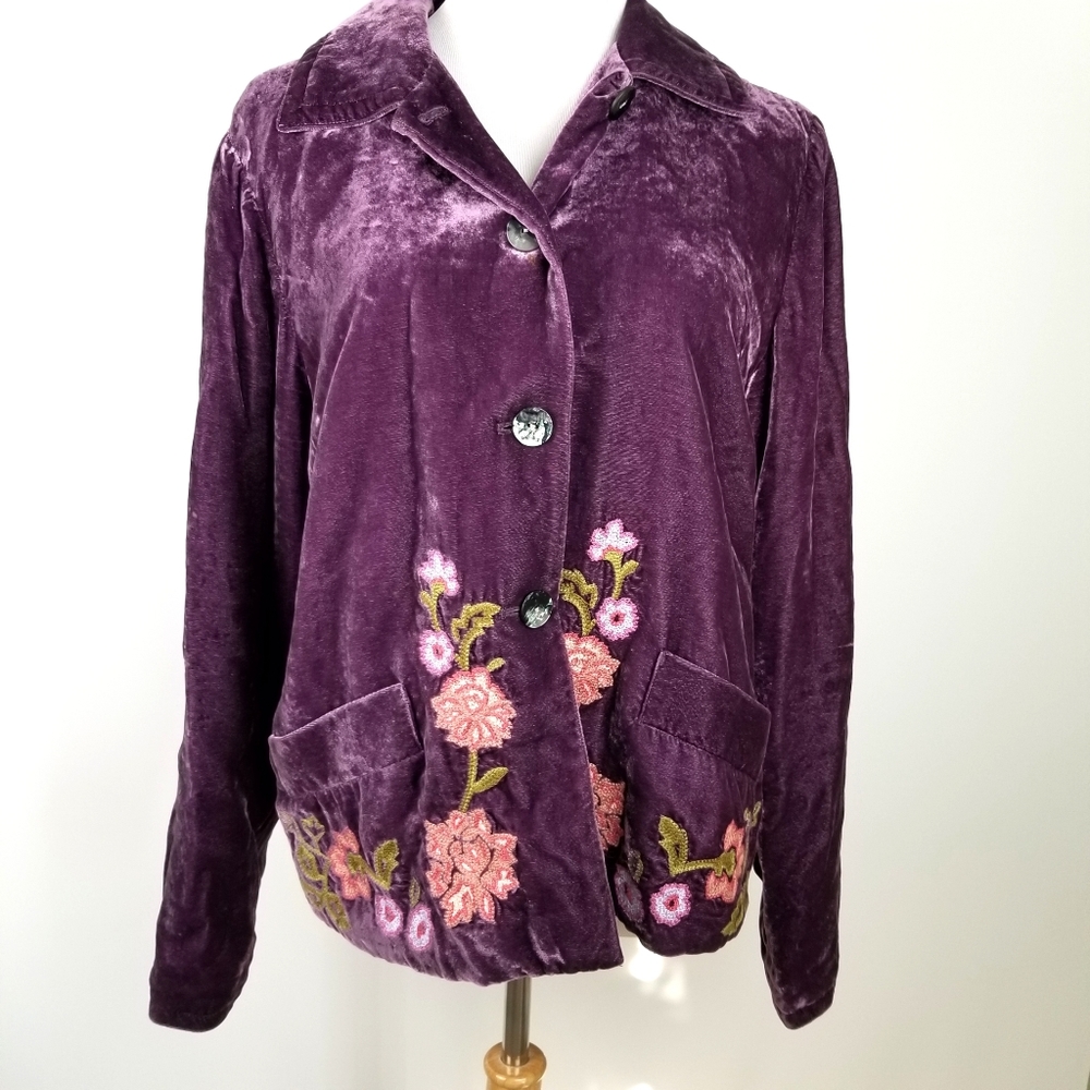 🌸J Jill velvet Jacket, sz L